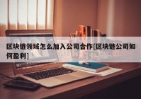 区块链领域怎么加入公司合作[区块链公司如何盈利]